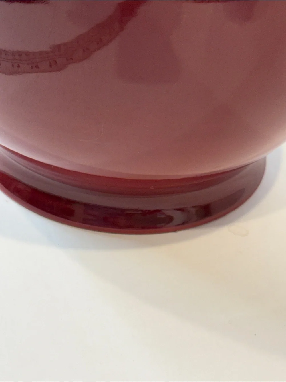 12” Crate & Barrel Scarlet Red 🌺Ceramic Vase Portugal Glossy Modern Decor